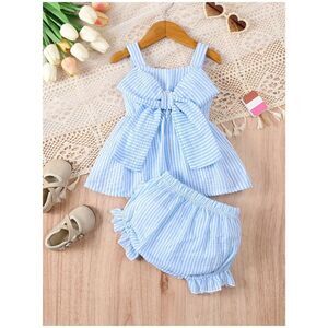 Sunshine Play Bubble Strap Set 2pcs Bow Top & Shorts, Cute Outdoor Outfit